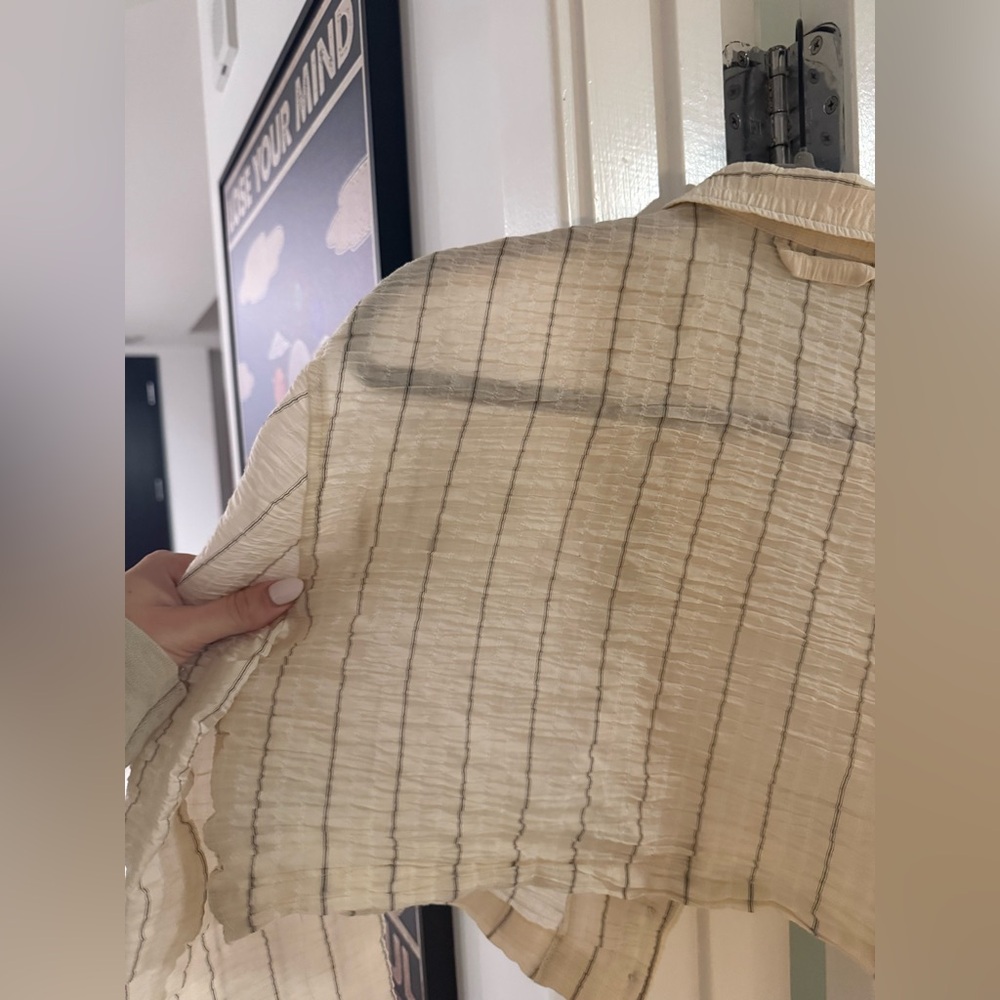 Zara Cream and Black Striped Shirt and short - Picture 8 of 16